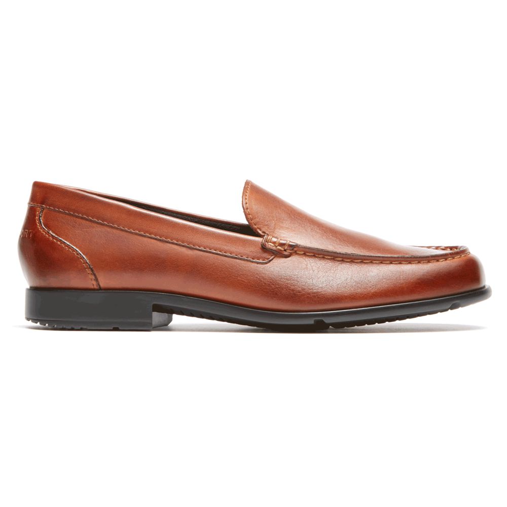 Rockport Classic Venetian Slip-Ons - Mens Loafers - Cognac - NZ (IAC-529067)